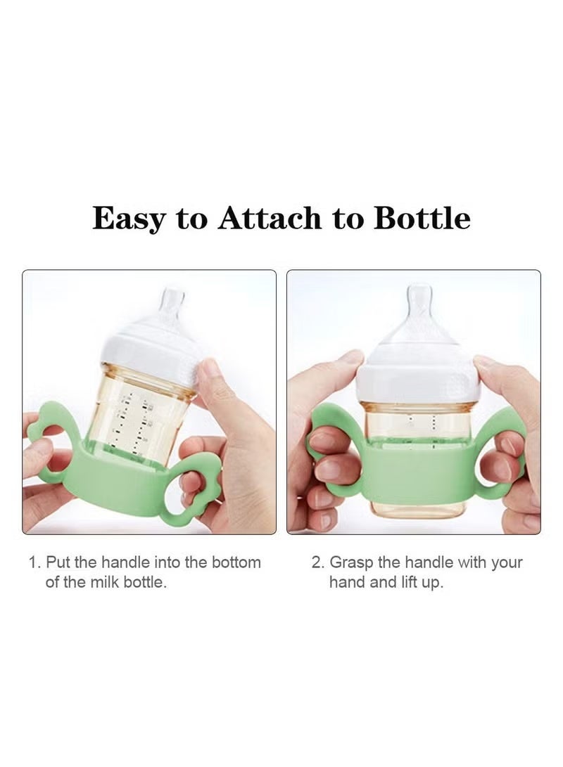 YOKA 3Pack Baby Bottle Handles, Silicone Wide Neck Handle for Nuk, Avent, Dr Browns Hegen, Bottle and Other Dia 6-7cm Wide Neck Baby Bottle, For Baby Gripping - Image 4